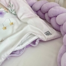 Set lenjerie pentru Patut Bebe din 6 piese Iepuras mov (20)